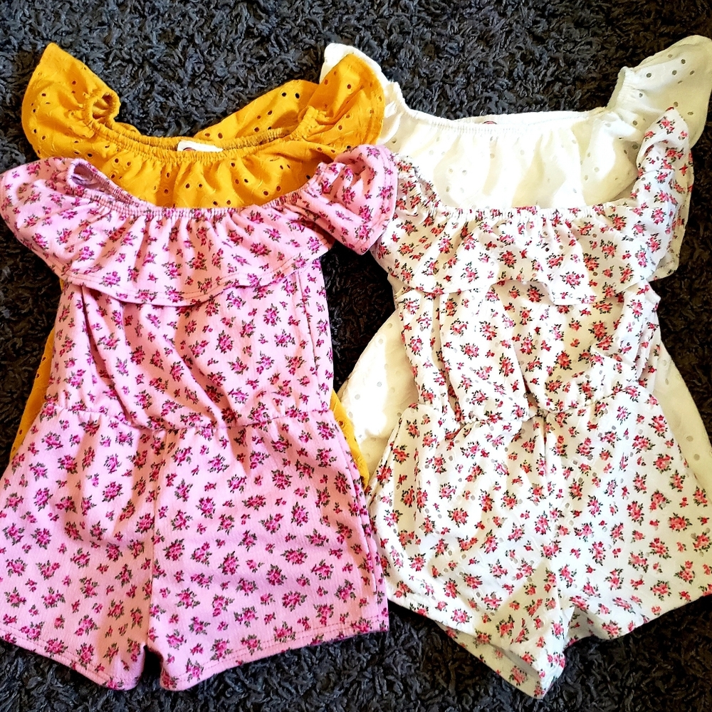 4 cute Girls Rompers made in U.S.A